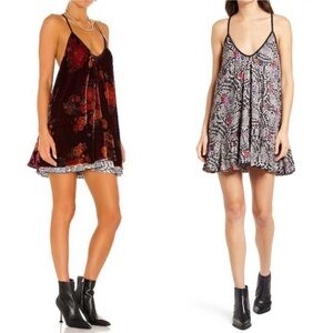Free People Two Faced Reversible Swing Bogo Floral Print Mini Dress Size XS
